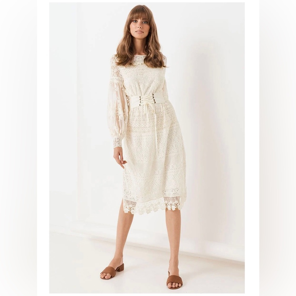 Spell & The Gypsy Dawn Lace Belted Midi Dress